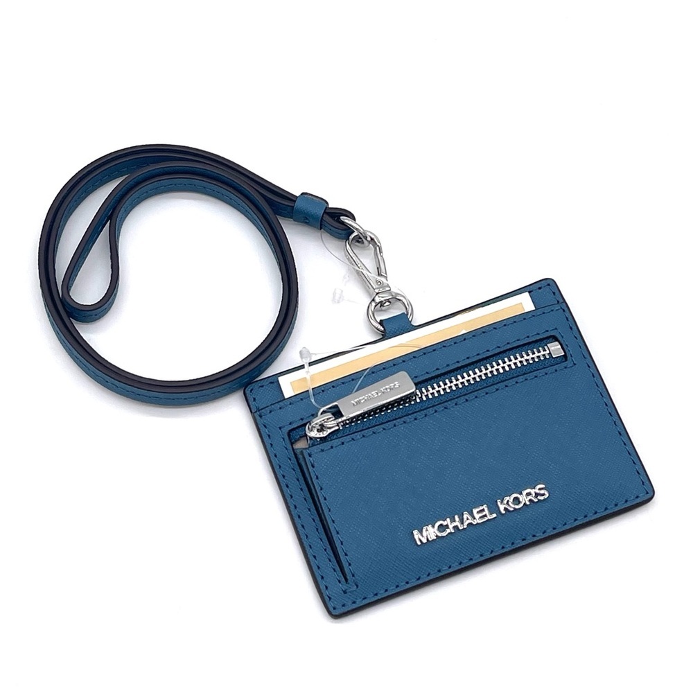 Michael Kors Travel Saffiano Leather Card Case/Holder Lanyard